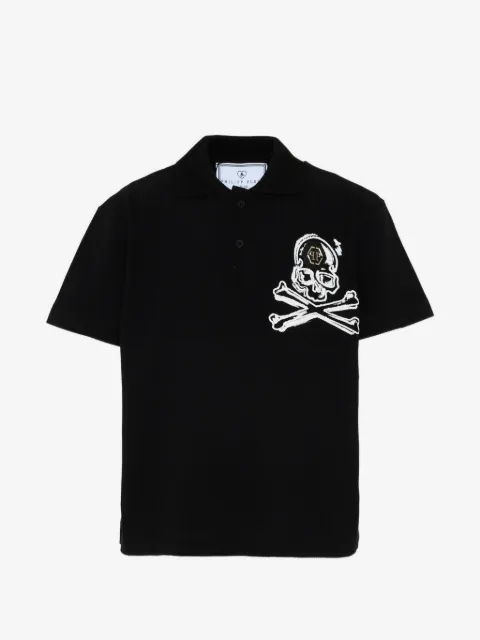 Philipp Plein Junior skull-print short-sleeve polo shirt