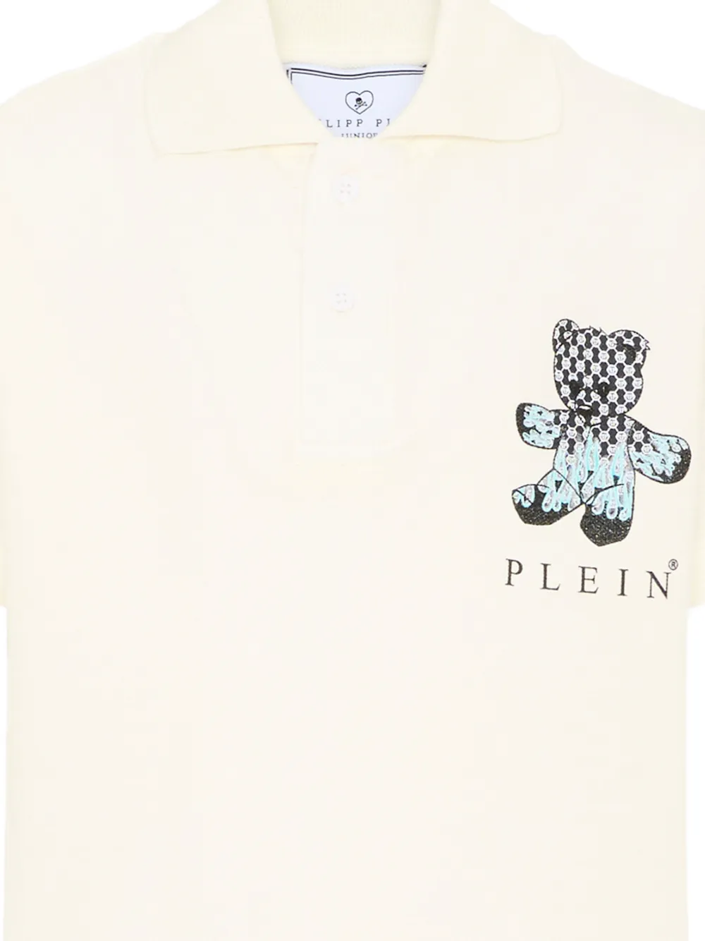 Philipp Plein Junior Poloshirt met print en korte mouwen Wit