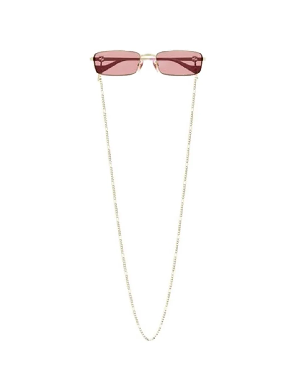 Gucci GG1600S 004 rectangle-frame chain-detail sunglasses - Gold