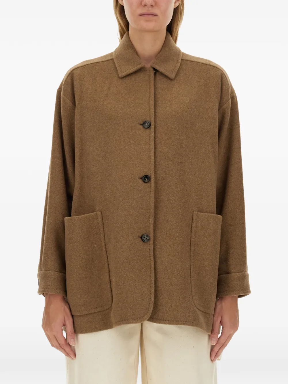 Max Mara Eligio patch-pocket coat - Marrone
