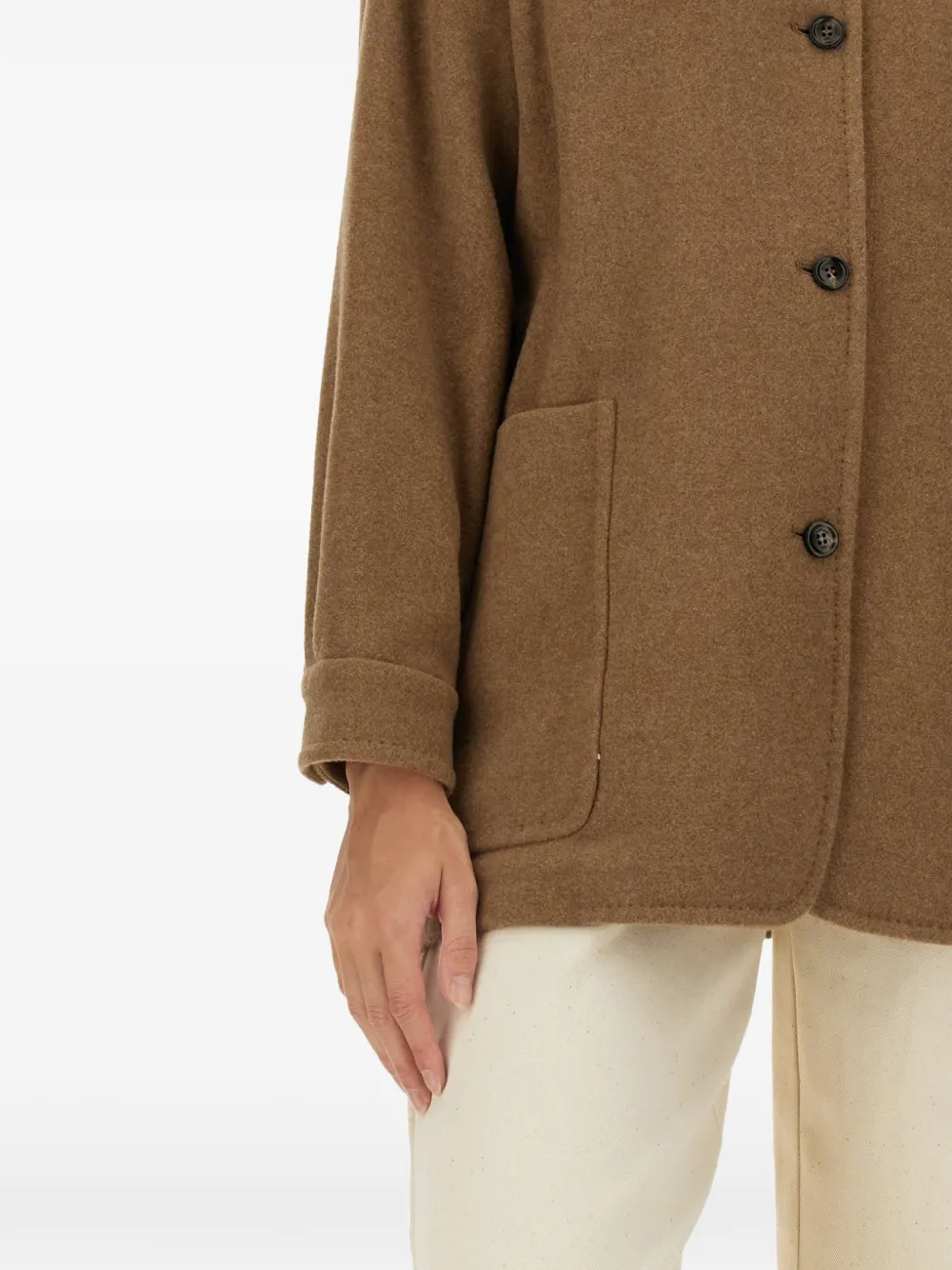 Max Mara Eligio jas met opgestikte zak Bruin