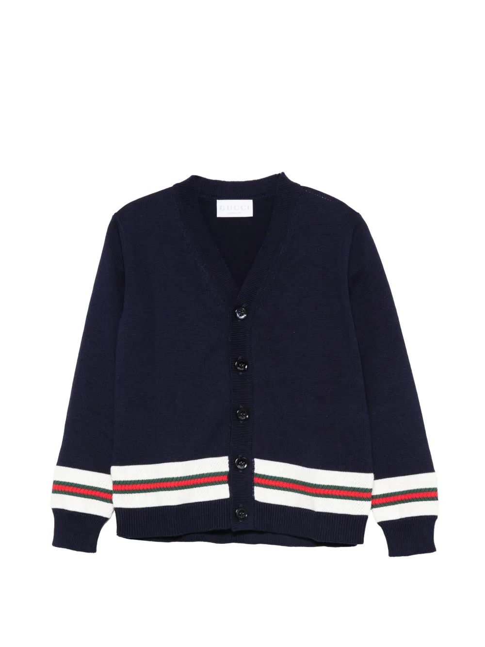 Gucci Kids striped V-neck cardigan - Blau