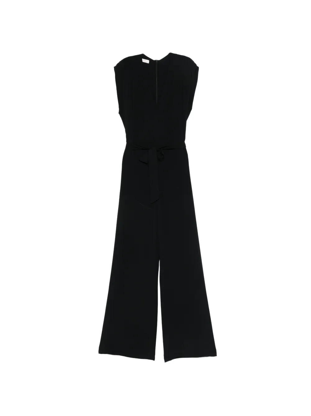Glanshirt tie-waist jumpsuit - Nero