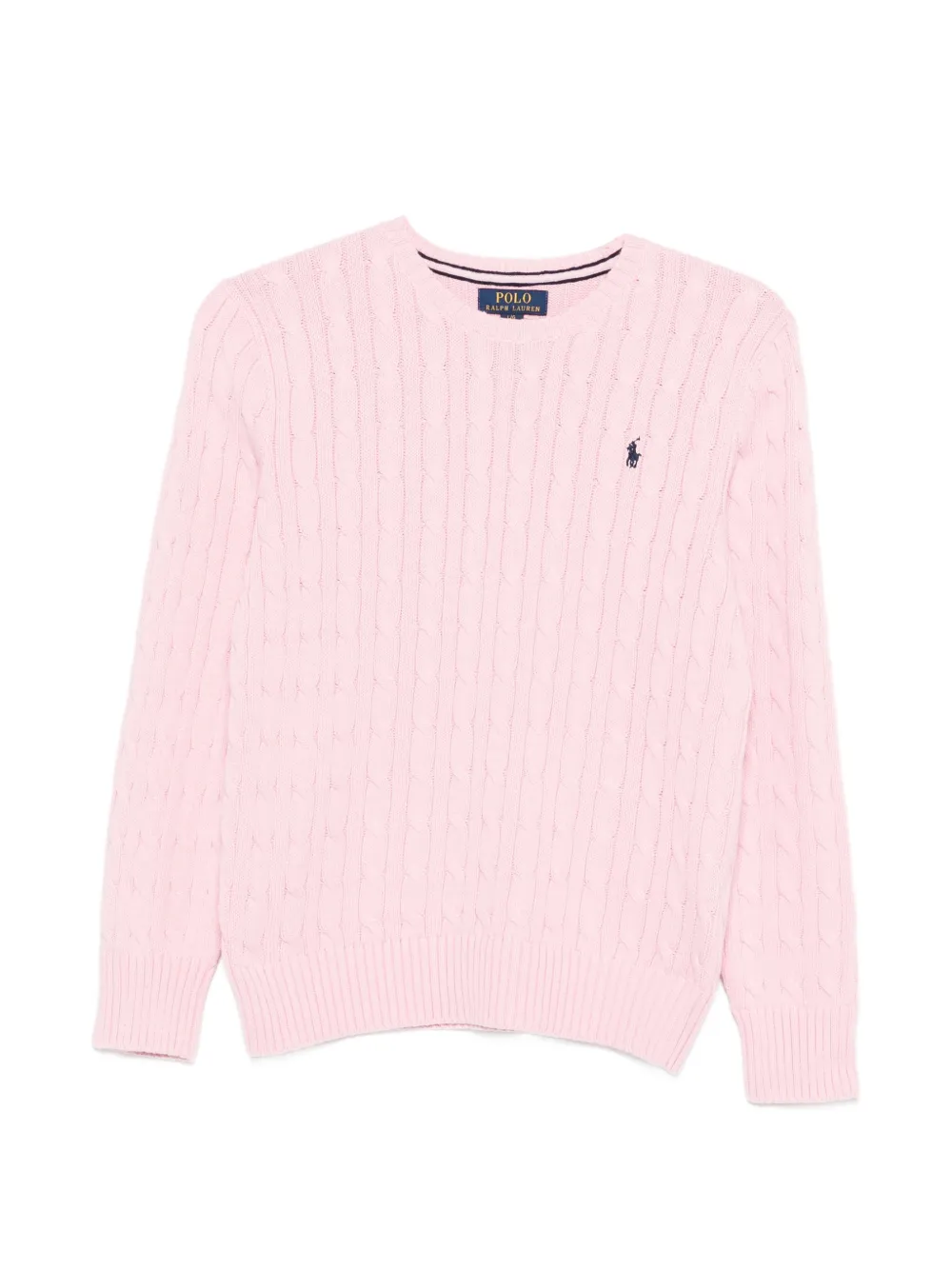 POLO RALPH LAUREN KIDS cable-knit logo sweater - Rosa