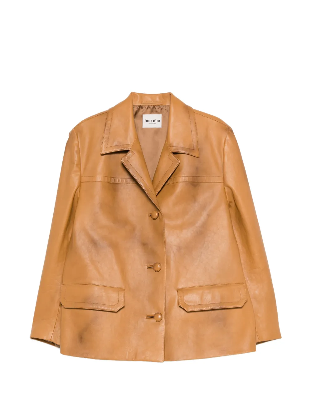 Miu Miu pocket single-breasted coat - Braun