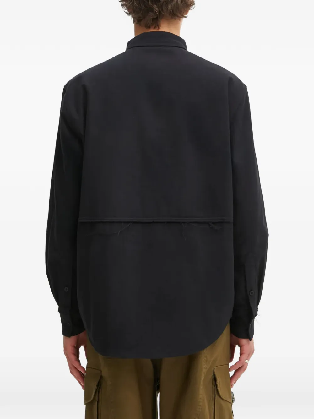032c Overhemd met geborduurd logo Zwart