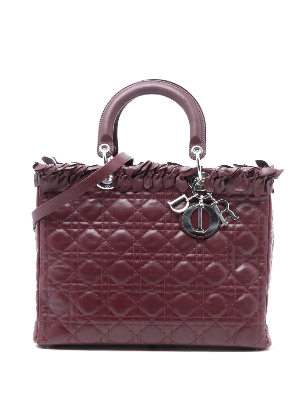 Christian Dior Pre-Owned 2011 Large Lambskin Cannage Bow Lady Dior satchel - Rosso