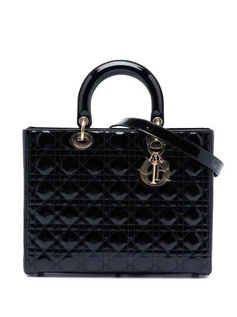 Christian Dior Pre-Owned 2020 Large Patent Cannage Lady Dior satchel