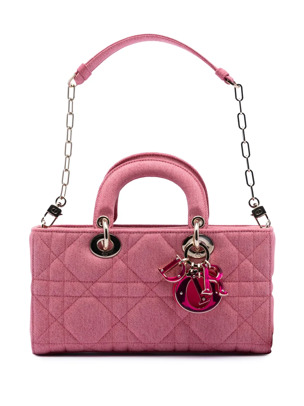 Christian Dior Pre-Owned 2022 Medium Denim Macrocannage Lady D Joy satchel - Rosa
