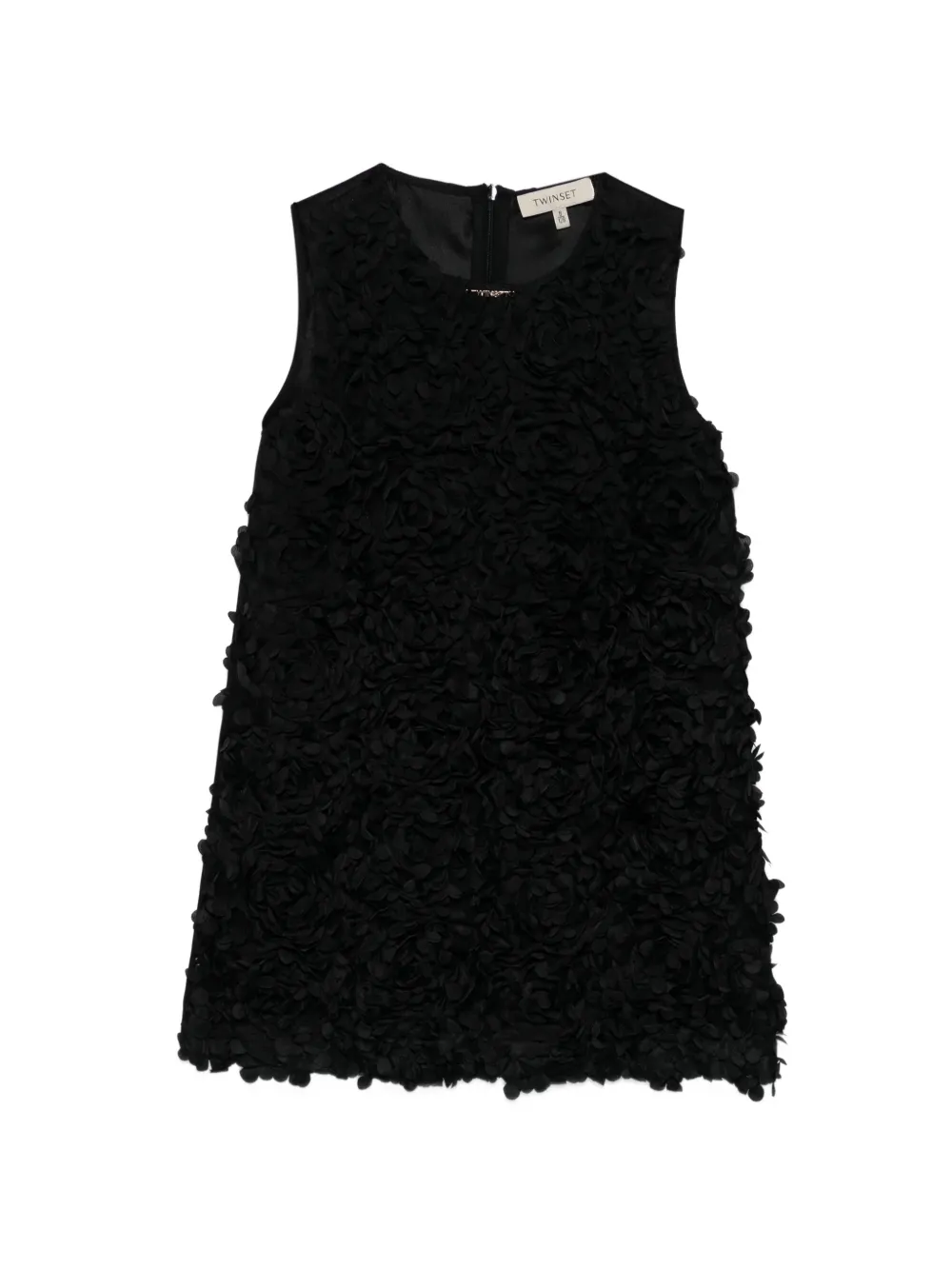 TWINSET Kids floral-appliqué mini dress - Nero