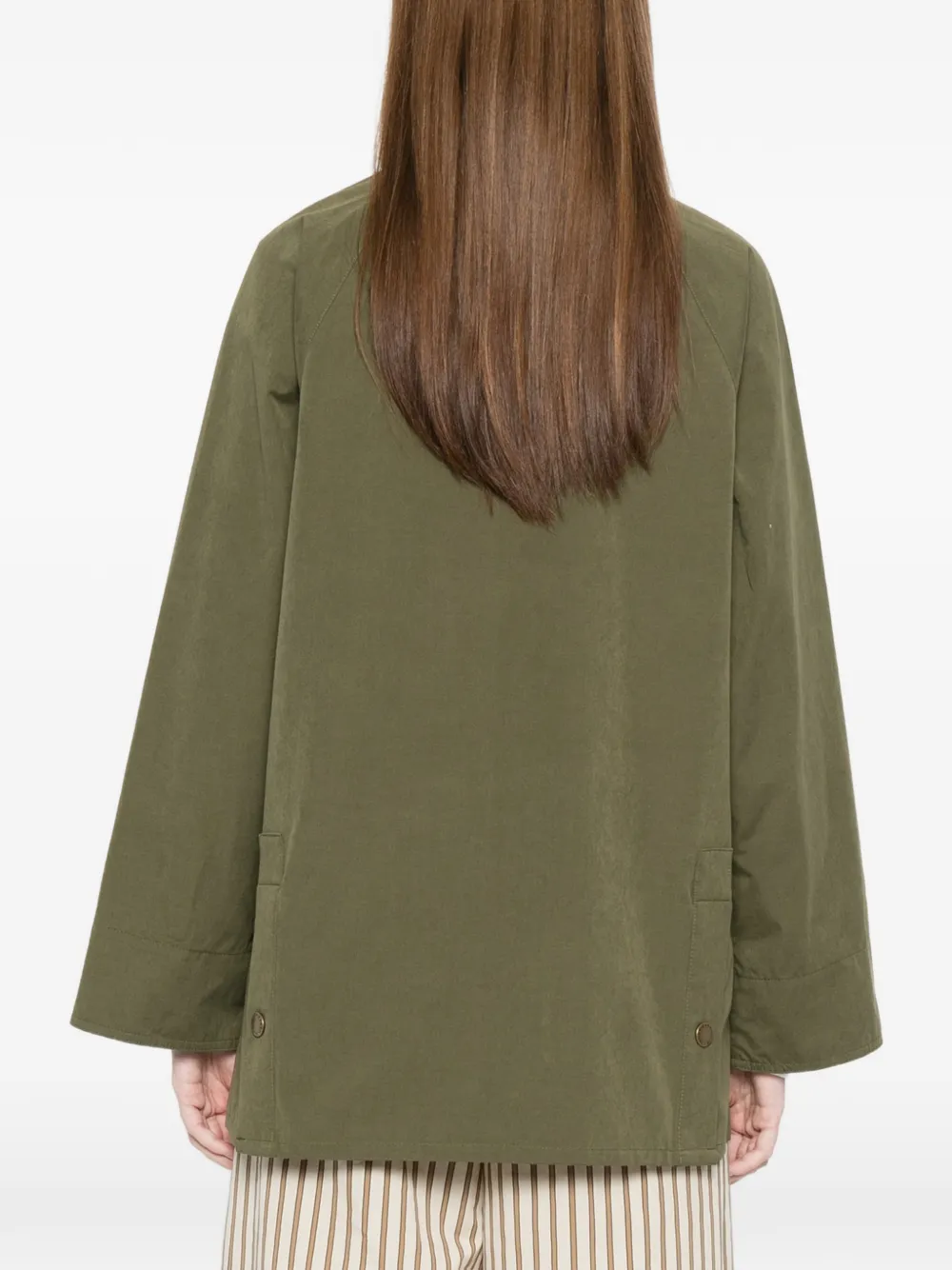 Barbour Glynis jas met ribfluwelen kraag en zak Groen