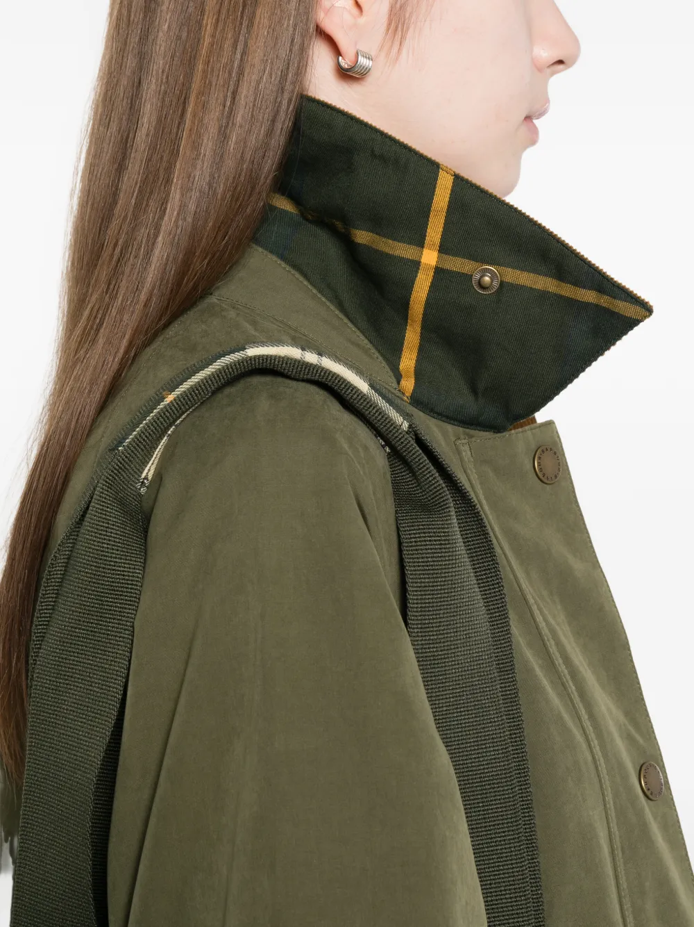 Barbour Glynis jas met ribfluwelen kraag en zak Groen