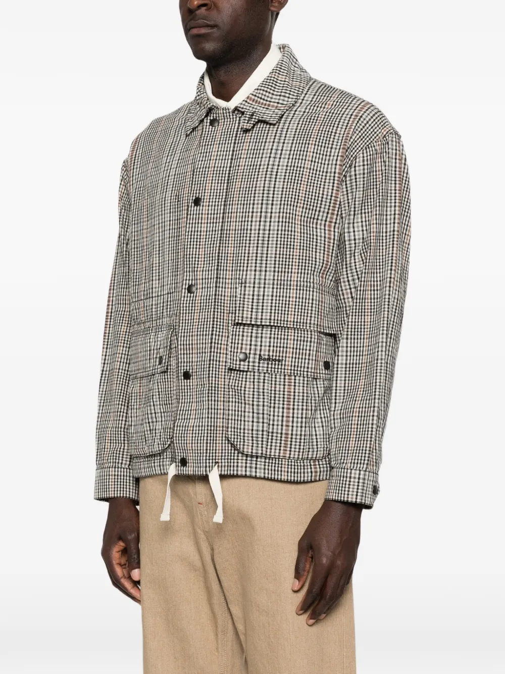  Barbour Plaid-pattern Drawstring-hem Coat - Neutrals 