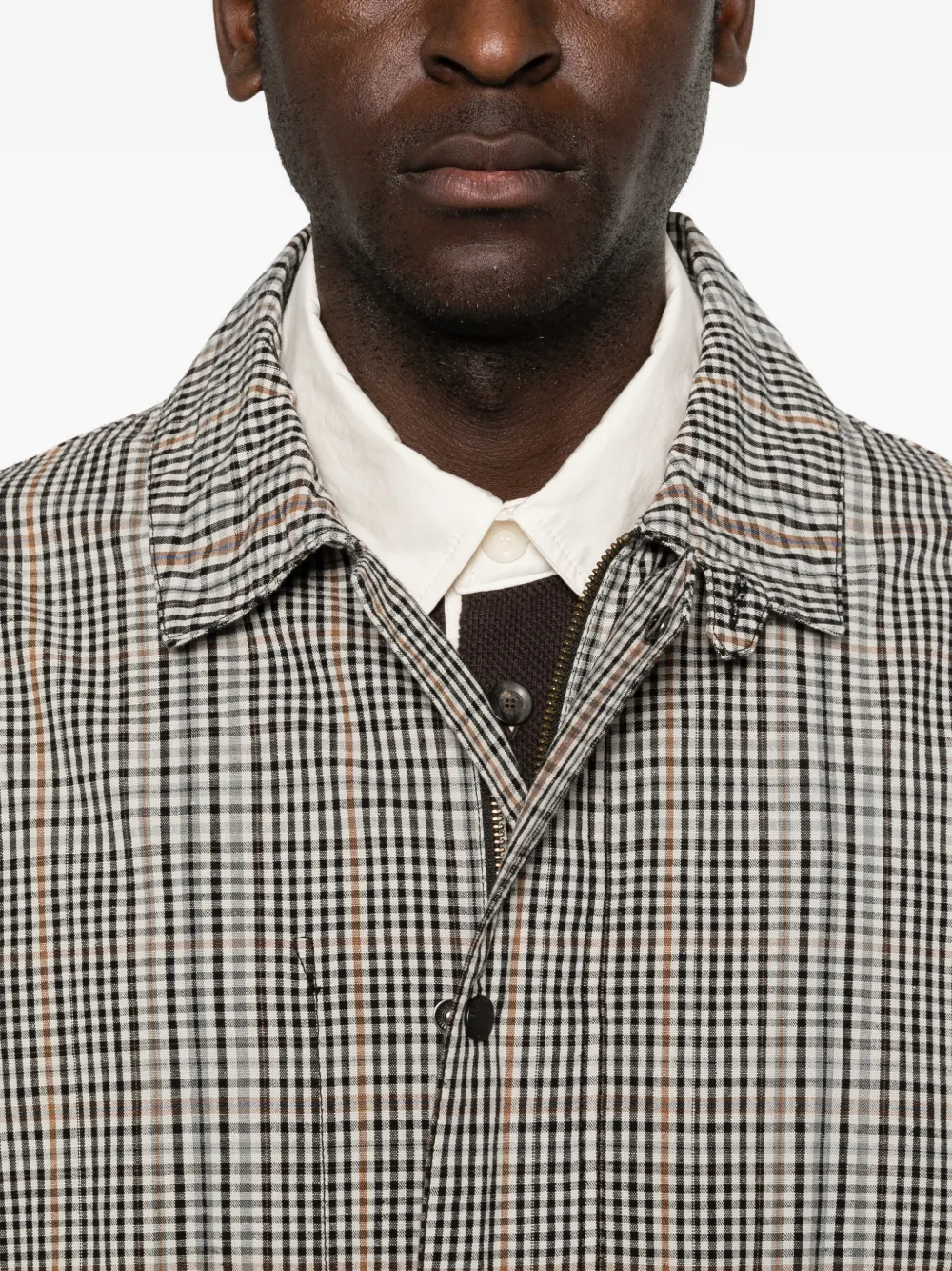 Barbour Westoe geruite jas met trekkoord Beige
