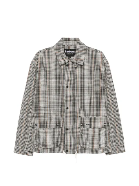 Barbour plaid-pattern drawstring-hem coat