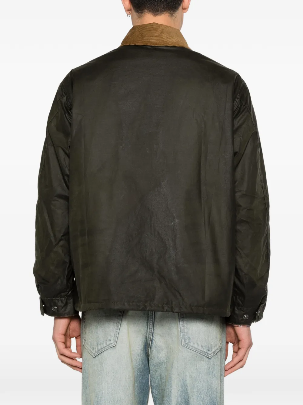Barbour Jack met ribfluwelen kraag en ritssluiting Groen