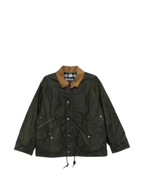 Barbour corduroy-collar zip-fastening jacket