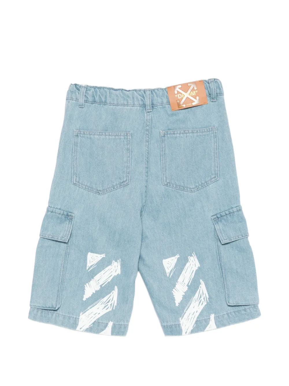 Off-White Kids Cargo spijkershorts Blauw