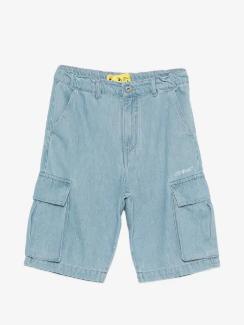 Off-White Kids 데님 카고 쇼츠
