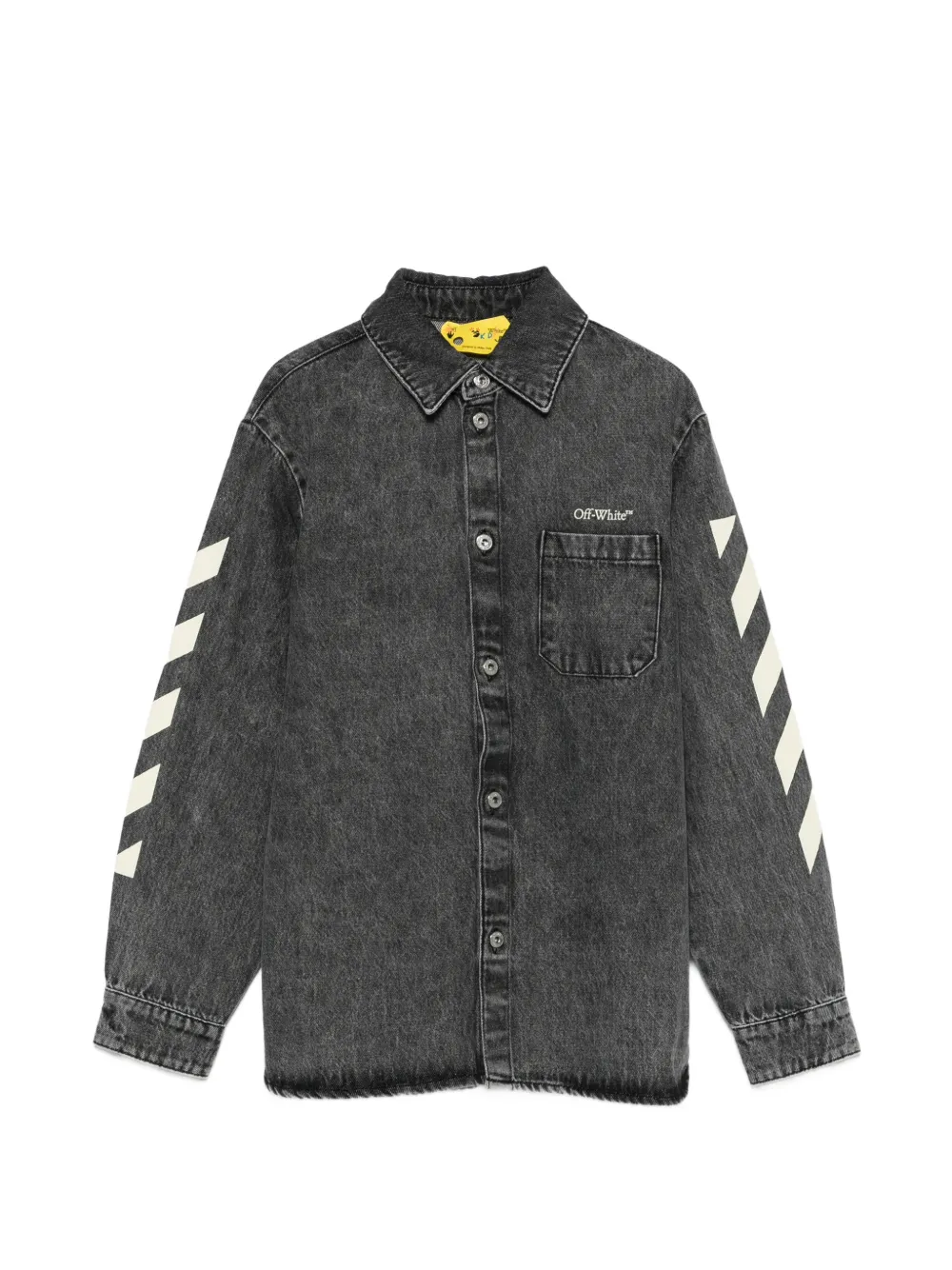 Off-White Kids logo-print shirt - Grigio