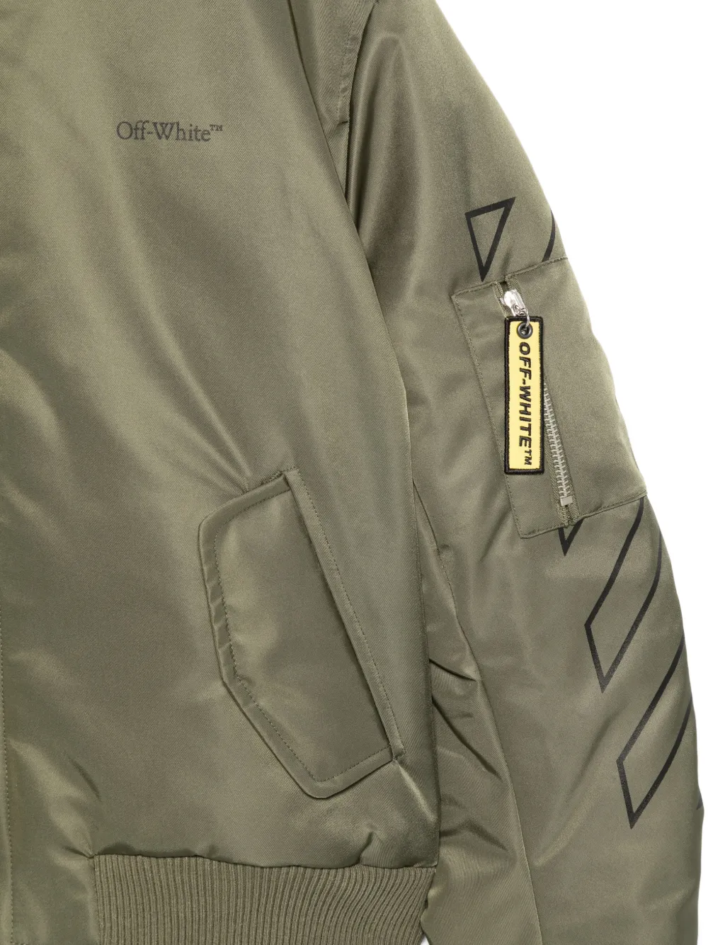 Off-White Kids Bomberjack met rits Groen