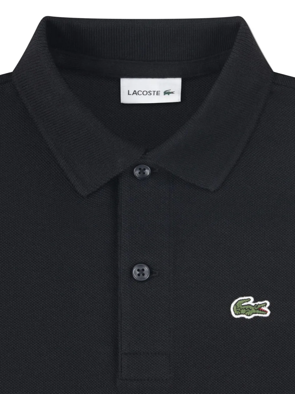 Lacoste Kids Katoenen poloshirt met korte mouwen en logodetail Zwart
