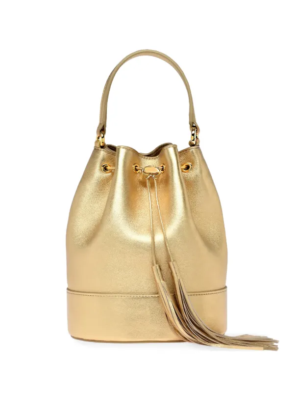 Gianvito Rossi Sienna Bucket Bag in Gold