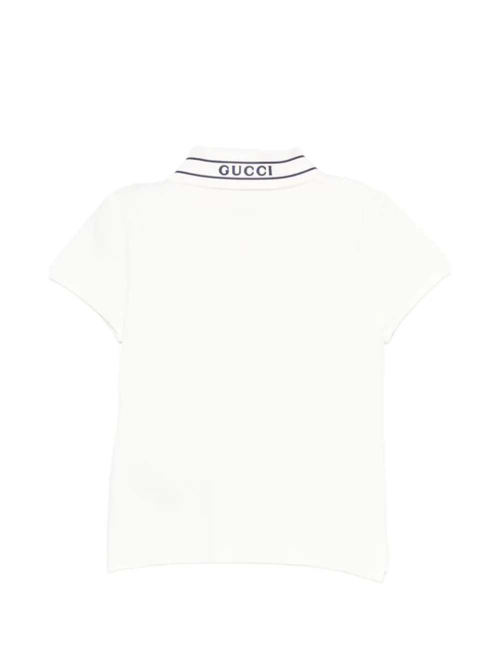 Gucci Kids Poloshirt met rubberen logo Beige