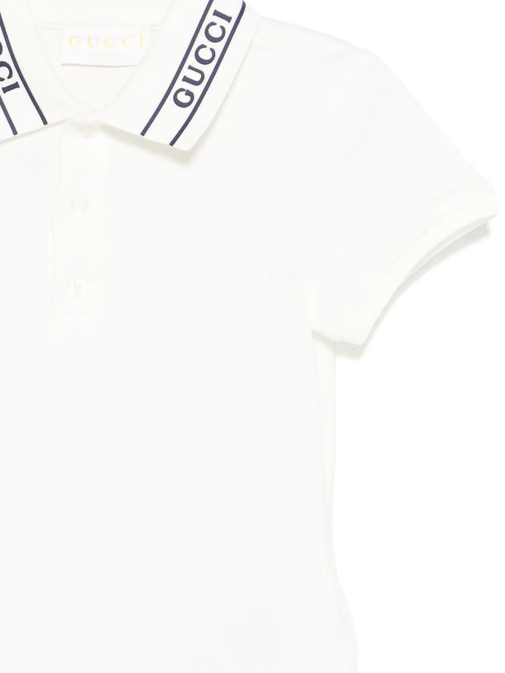 Gucci Kids Poloshirt met rubberen logo Beige