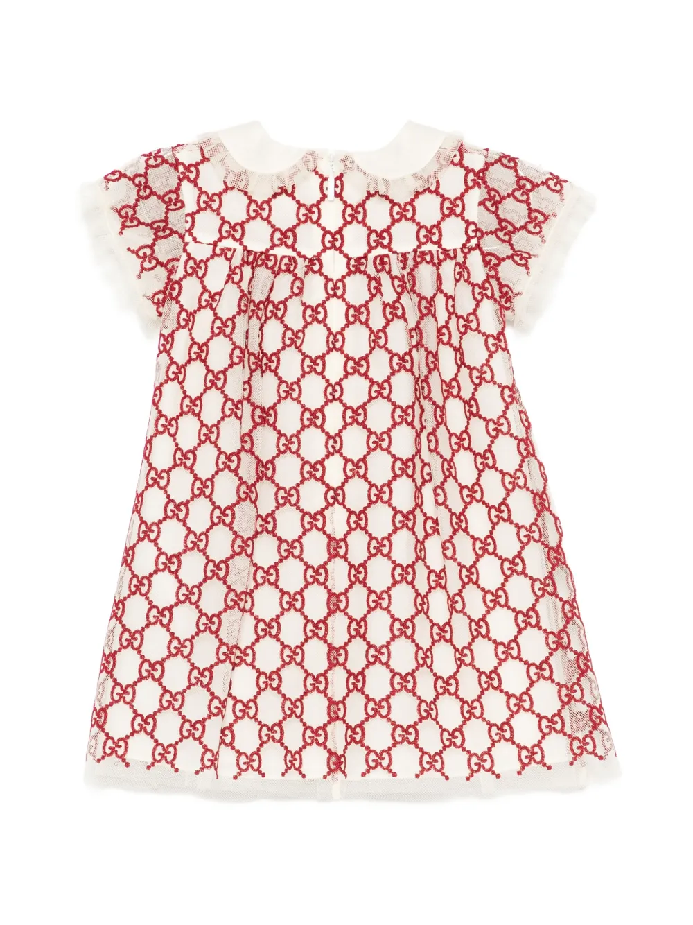  Gucci Kids Gg Peter Pan-collar Mini Dress - Neutrals 