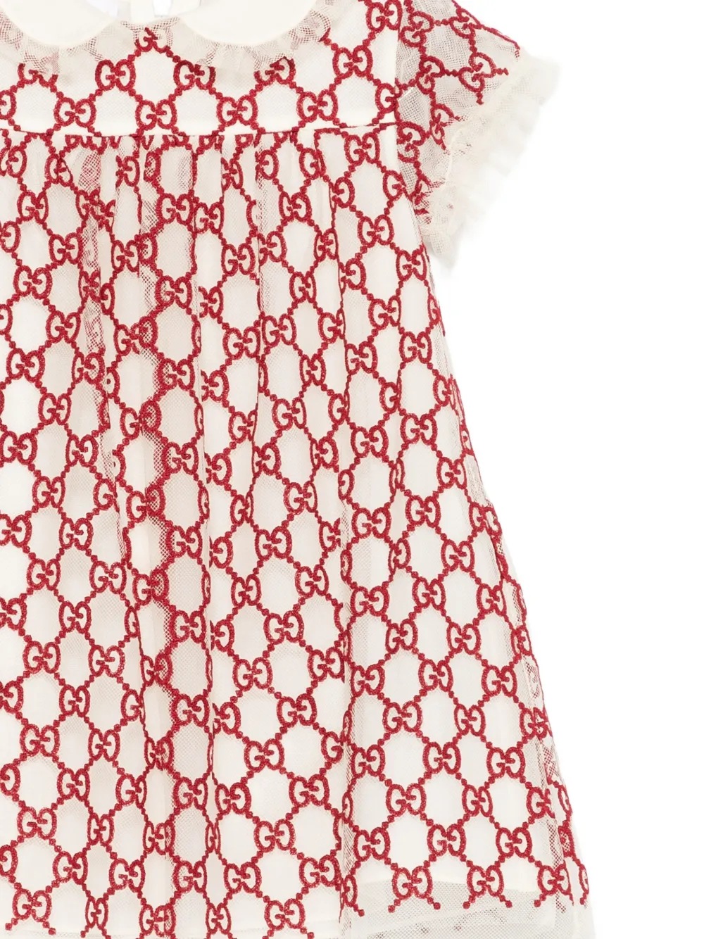  Gucci Kids Gg Peter Pan-collar Mini Dress - Neutrals 