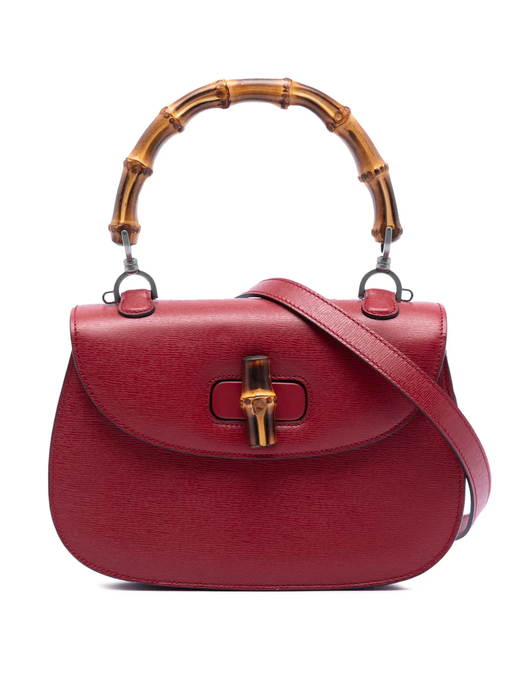 Gucci Pre-Owned 2016-2025 Calfskin Bamboo Night satchel - Rosso