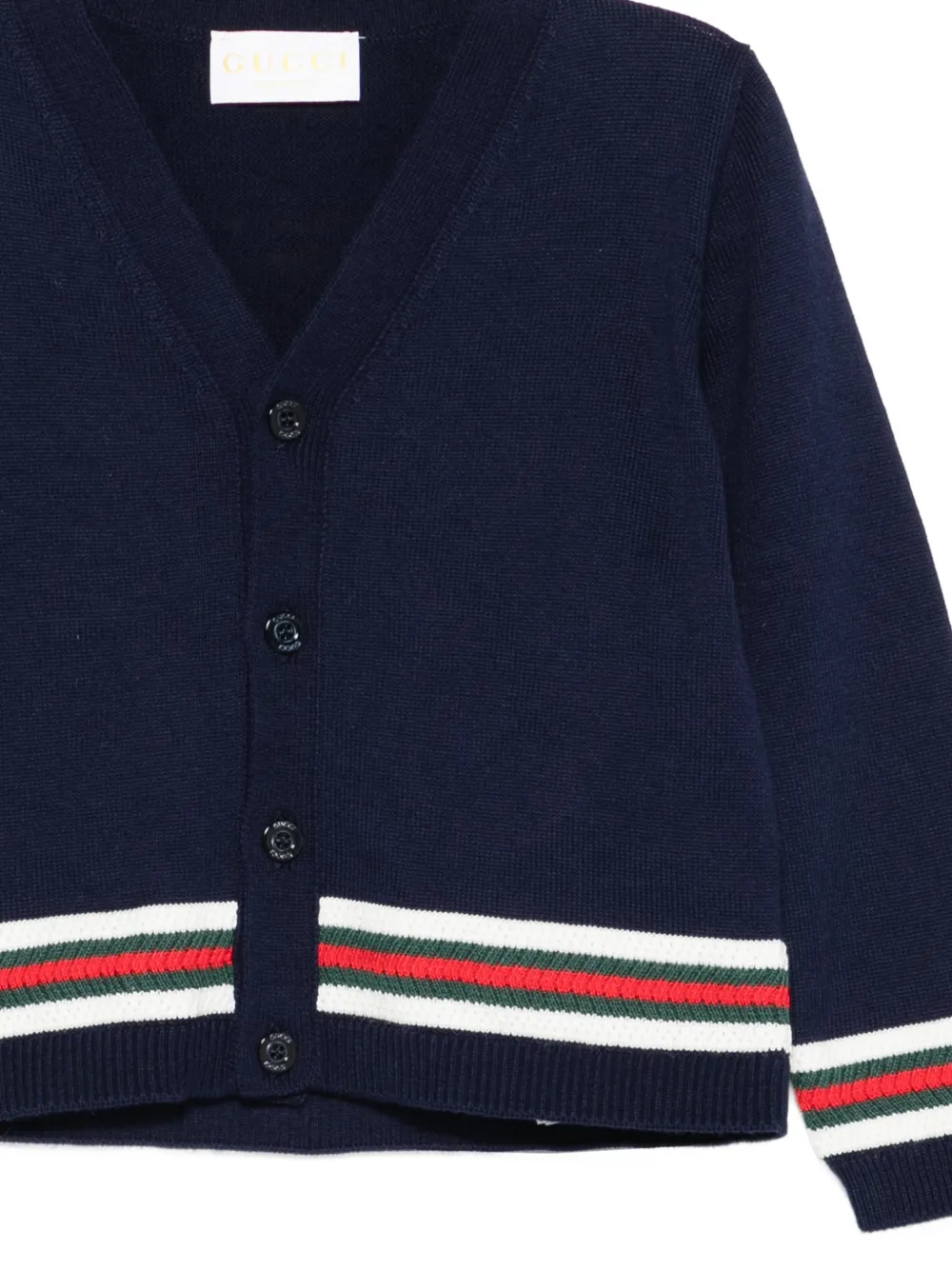  Gucci Kids Web-trim Cardigan - Blue 