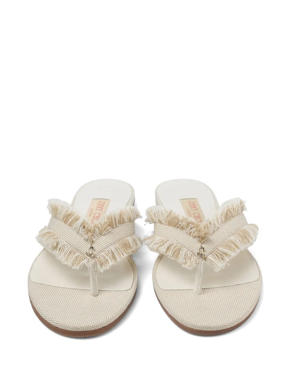Jimmy Choo Bay platte sandalen met franje Beige