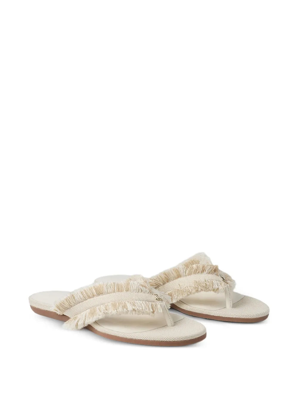 Jimmy Choo Bay Flat sandalen met franje Beige