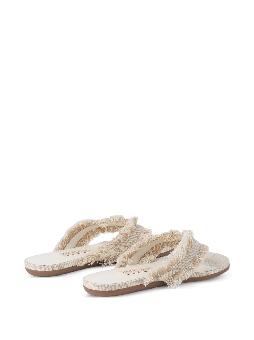 Jimmy Choo Bay Flat sandalen met franje Beige