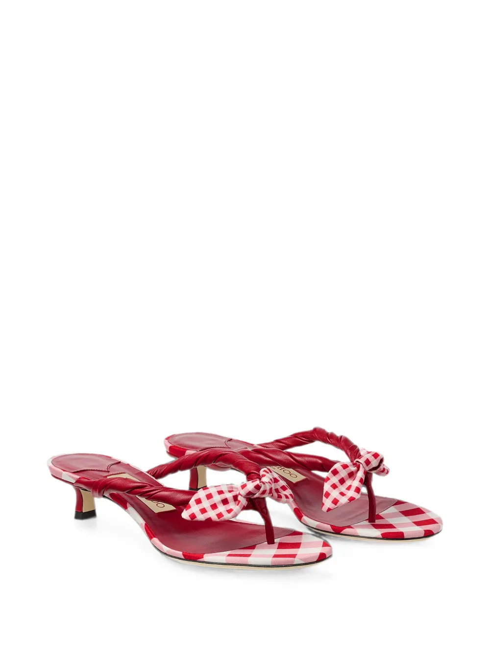 Jimmy Choo Liss 35 gevlochten muiltjes met strik Rood