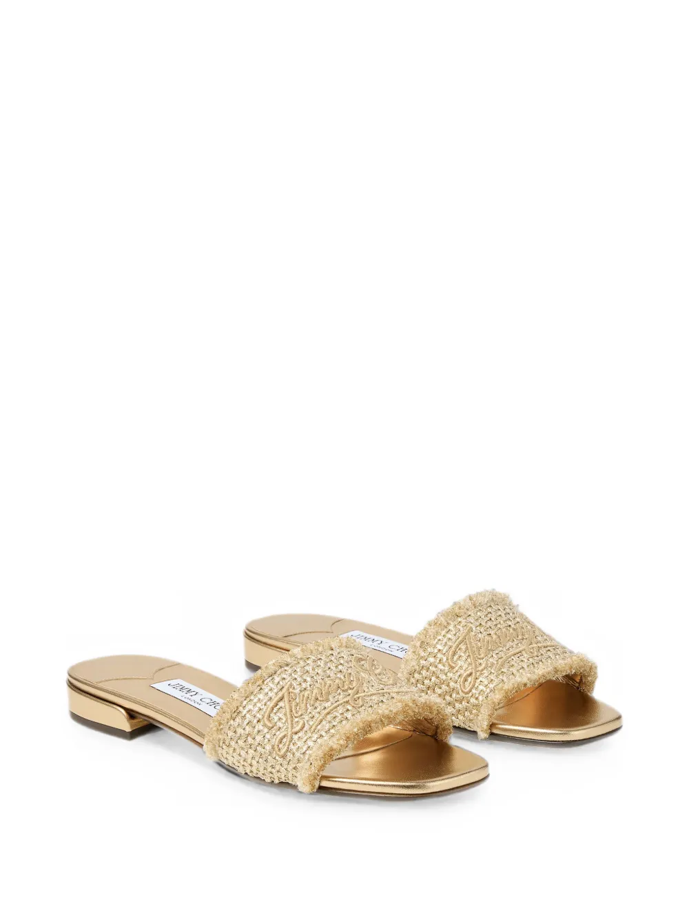 Jimmy Choo Joa Flat sandalen met franje Beige