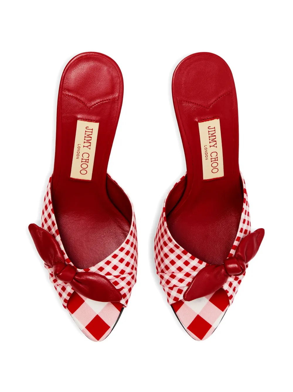 Jimmy Choo bow gingham sandals Rood