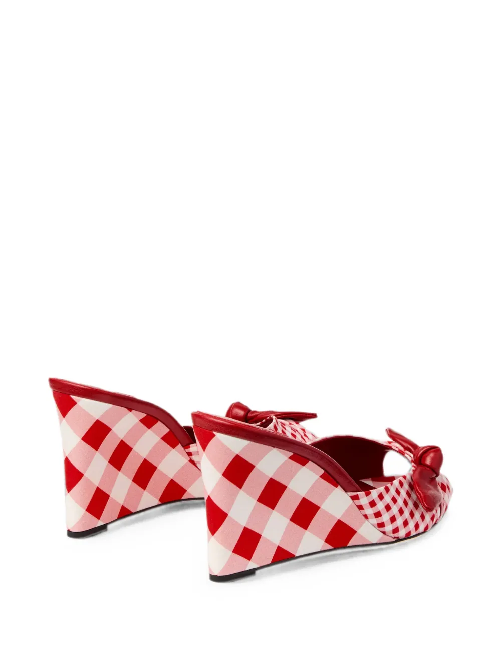 Jimmy Choo Livi Wedge 85 sandalen met gingham ruit Rood