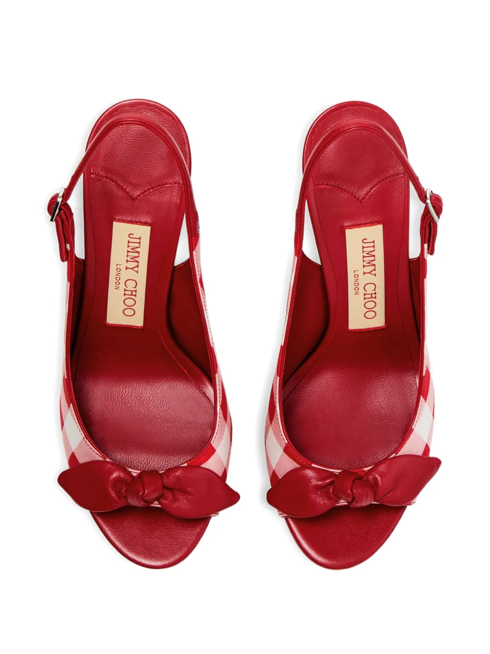 Jimmy Choo Geruite sandalen met strik Rood