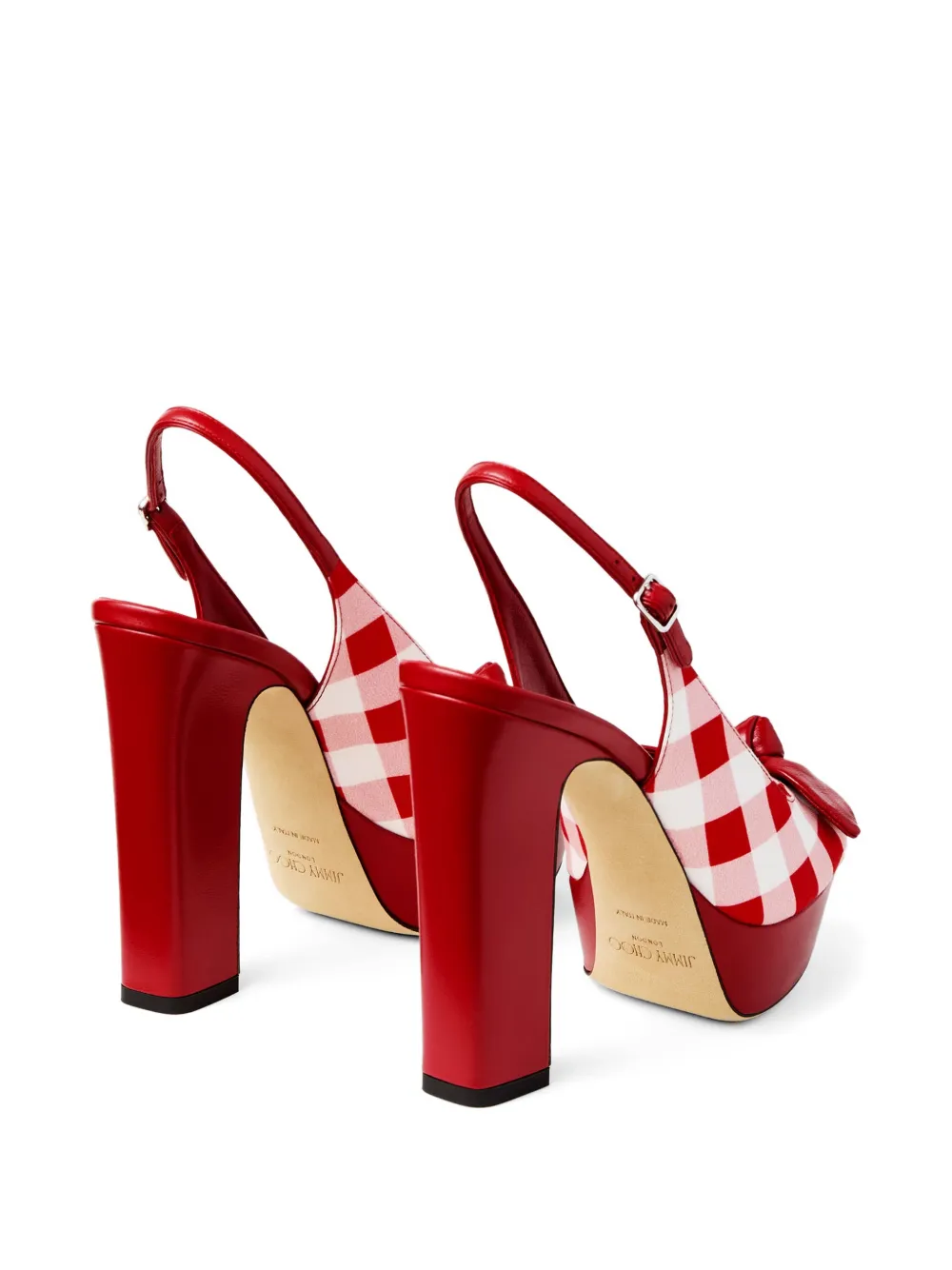 Jimmy Choo Geruite sandalen met strik Rood