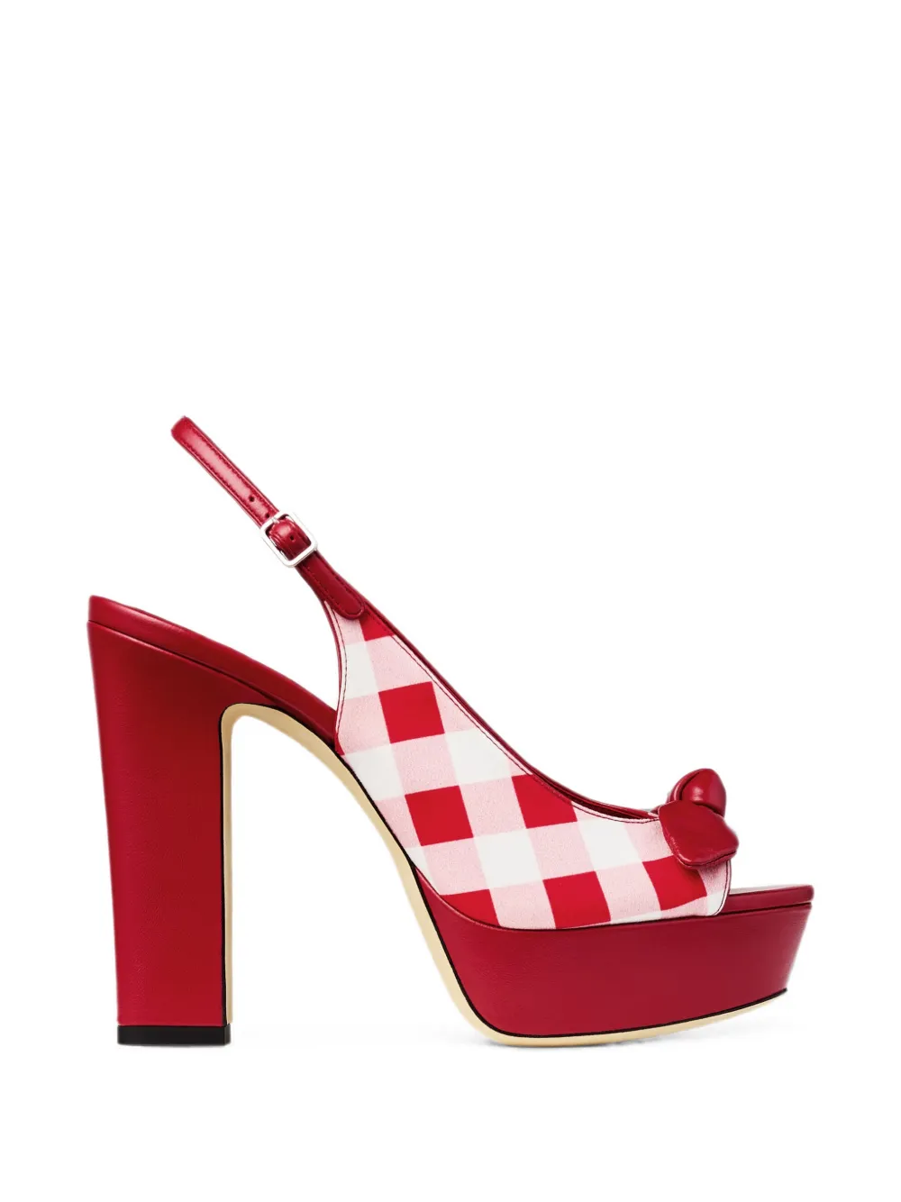 Jimmy Choo Ziva 120 geruite sandalen met strik Rood