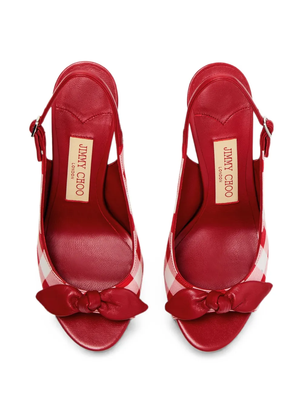 Jimmy Choo Ziva 120 geruite sandalen met strik Rood