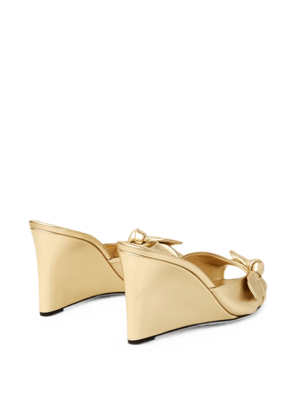 Jimmy Choo Livi Wedge 85 sandalen met strik Goud