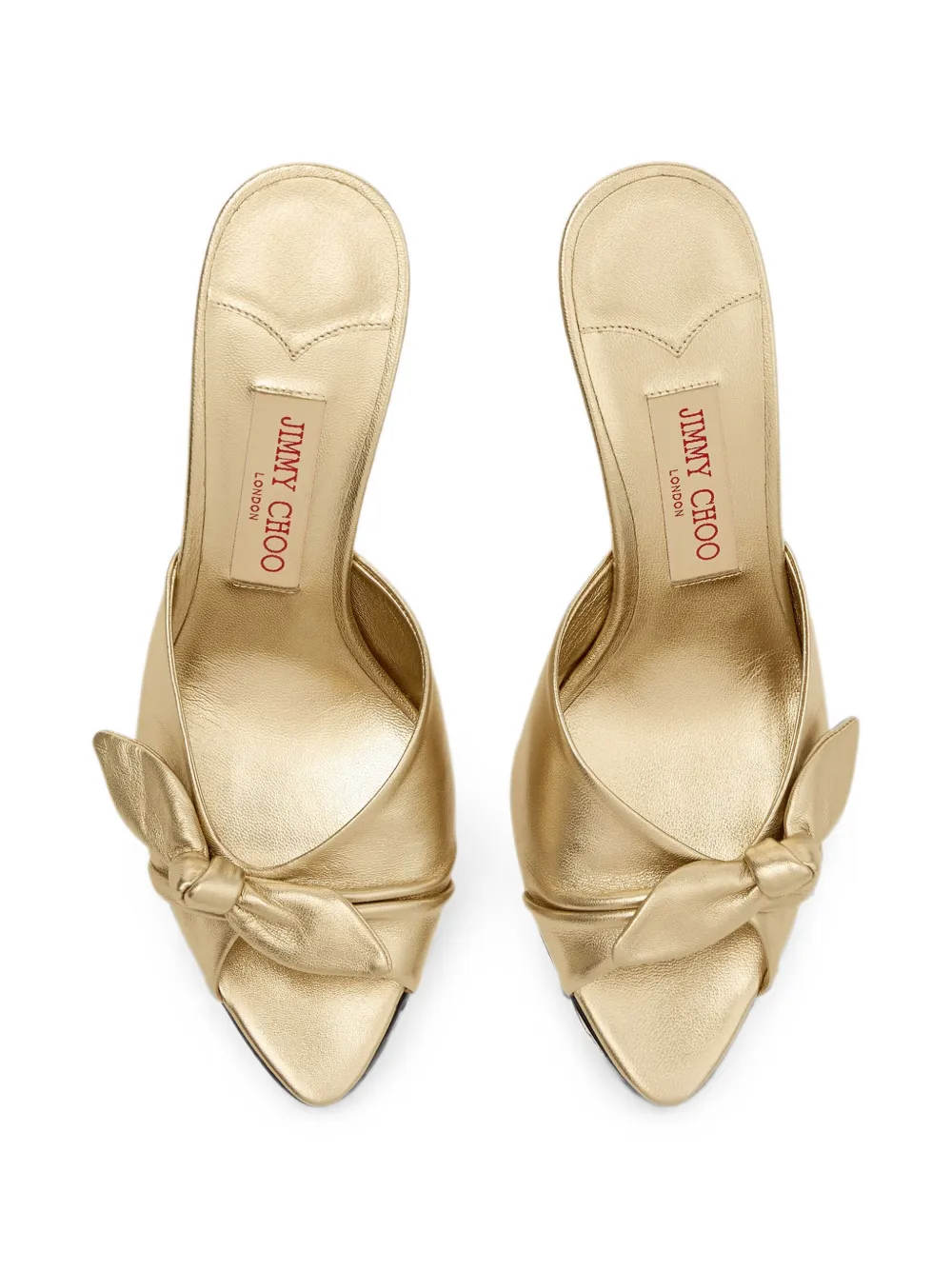 Jimmy Choo Livi Wedge 85 sandalen met strik Goud