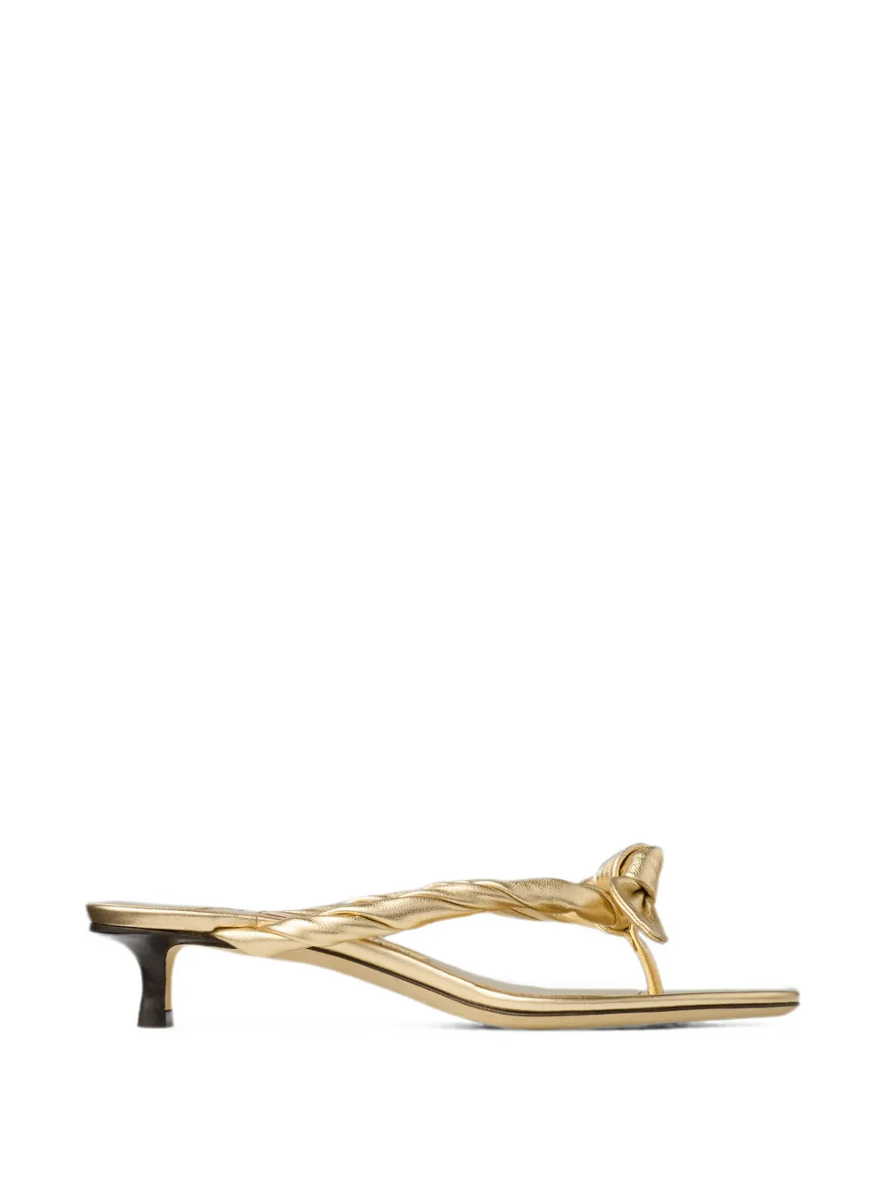 Jimmy Choo Liss 35 muiltjes met gedraaide strik Goud