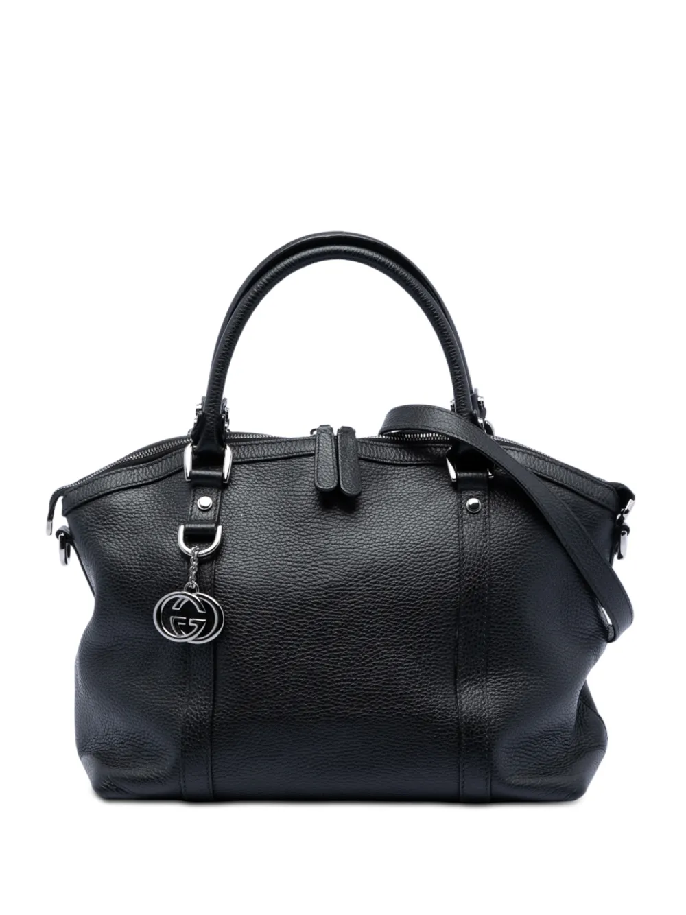 Gucci Pre-Owned 2016-2025 Leather GG Charm Dome satchel - Nero