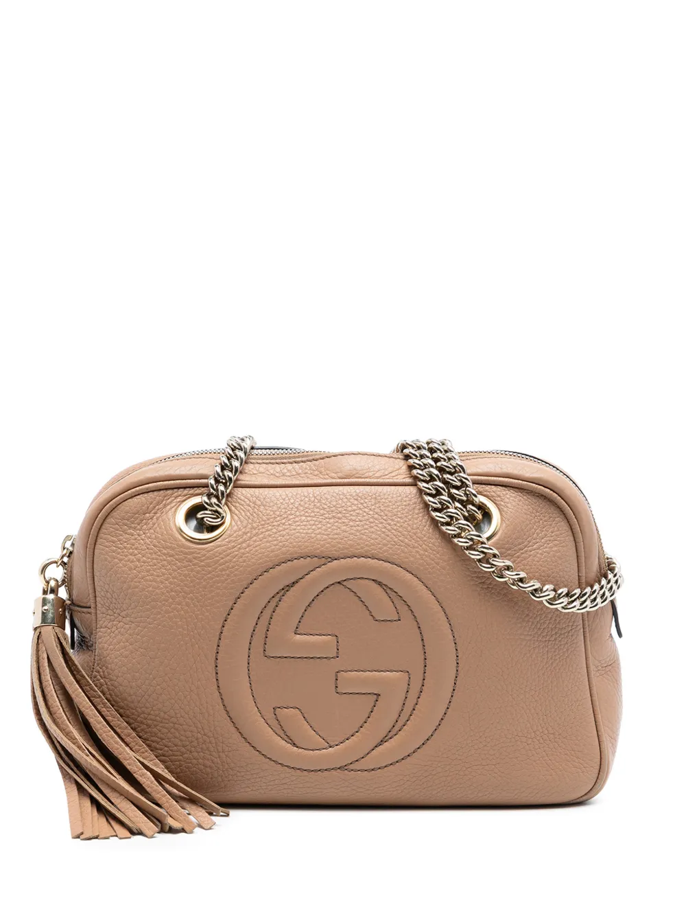 Gucci Pre-Owned 2016-2026 Pebbled Leather Soho Chain Zip shoulder bag - Marrone