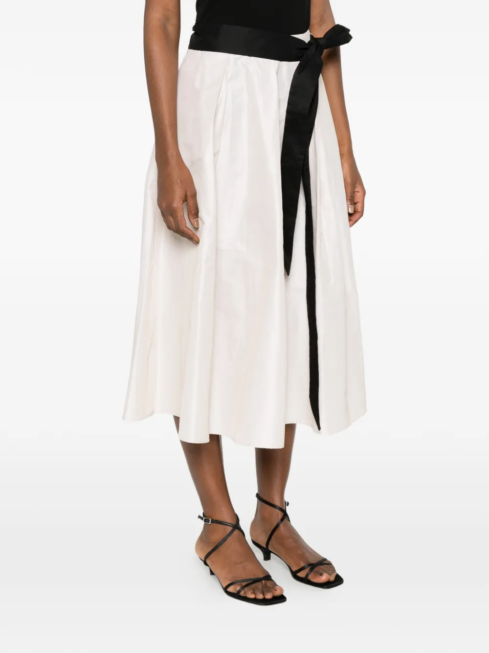  's Max Mara Belted Pleated Midi Skirt - Neutrals 